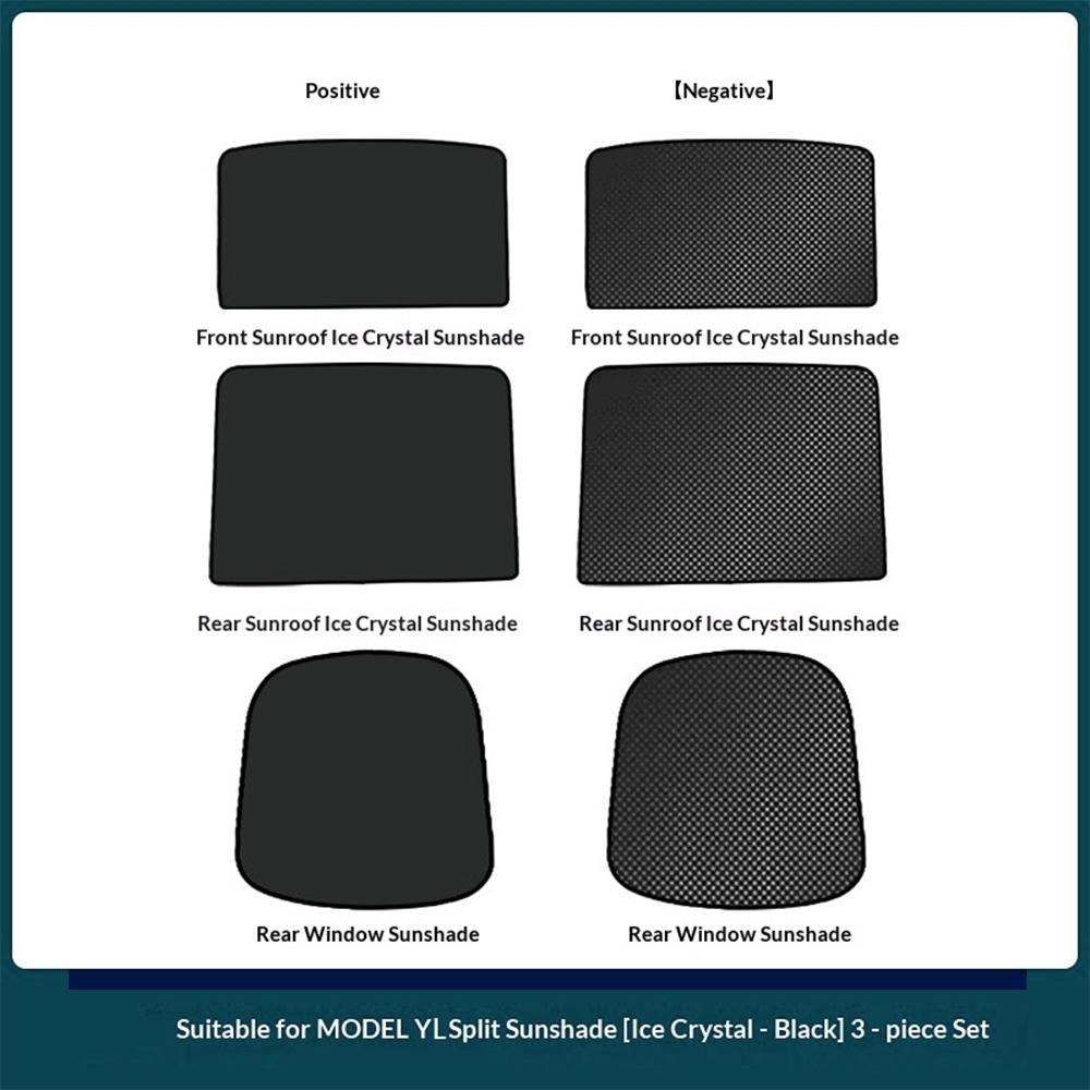 For Tesla Model YL 6-Seater Car Sunroof Sunshade Cover Ice Cloth Sun Protection Eat Insulation Roof Glass Sun Shade Accessories