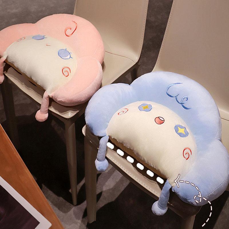Cute Half Flower Plush Backrest Cushion Kid Cartoon Body Pillow For Bedroom Living Room Sofa Cozy Seat Cushion For Long Sitting
