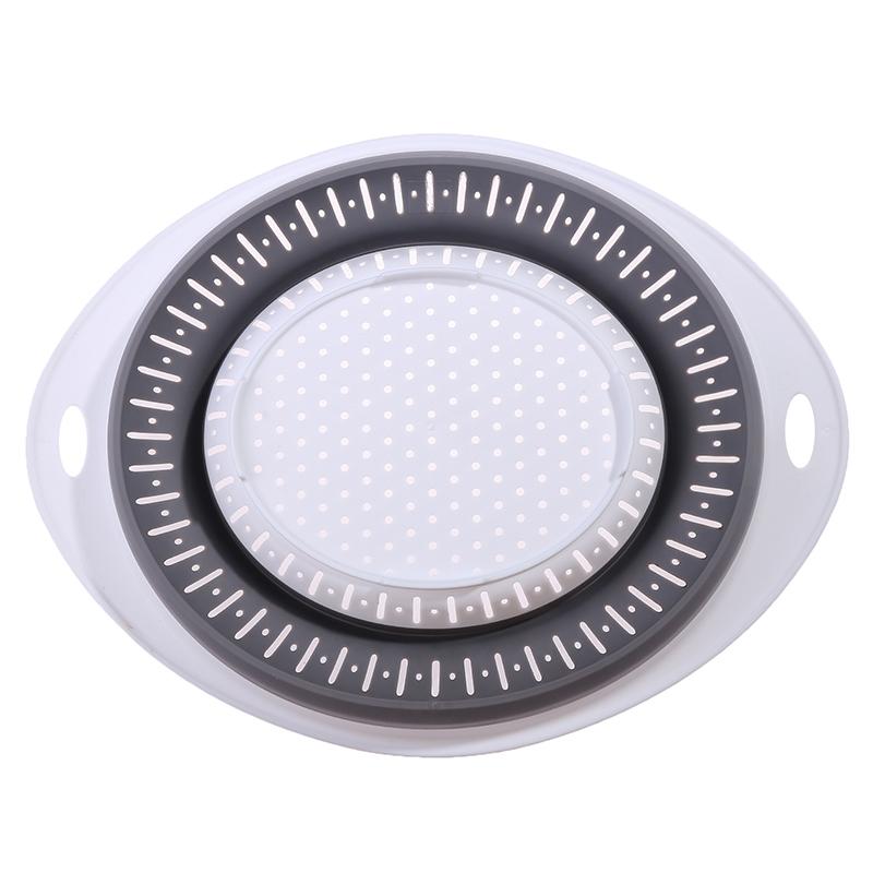 Silicone Kitchen Foldable Storage Basket Collapsible Colander Strainer Fruit Vegetable Drainer Kitchen Draining Filter Organzier
