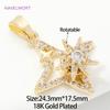 Trendy Rotatable Pendants Fittings18K Gold Plated Brass Sun /Sunflower/Four-Angle Star Charms Pendants For DIY Jewelry Crafts