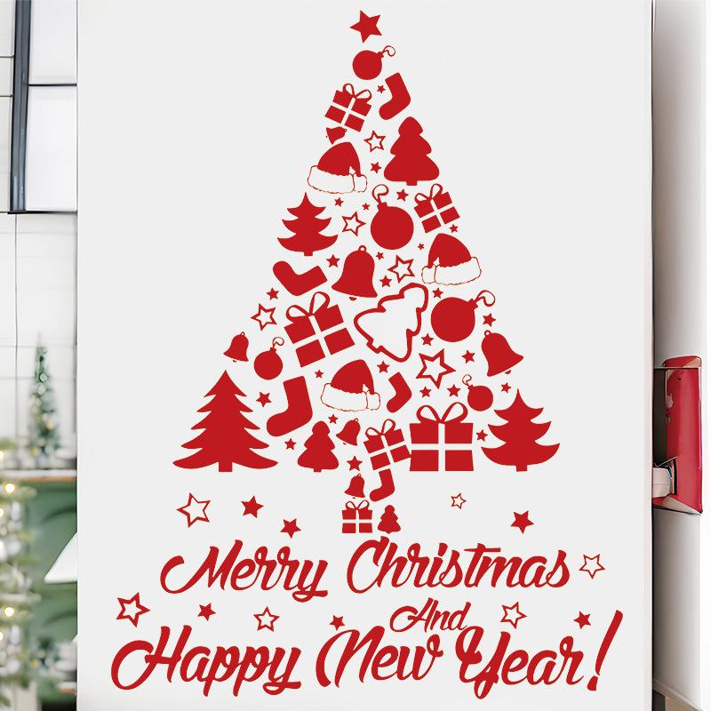Christmas Decorations, Letters, Christmas Trees, Living Room Walls, Home Stickers, Self-adhesive Holiday Atmosphere, Window Stickers
