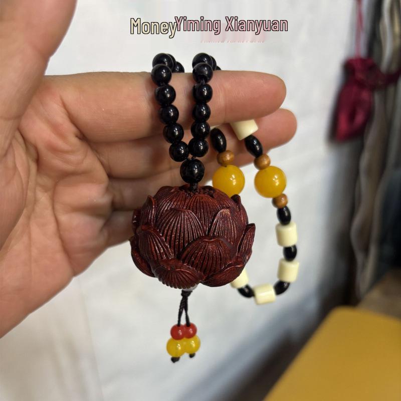 Rosewood Carved Pixiu Ornament: Gourd & Dragon Turtle Handicraft