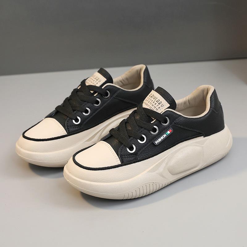 [Customized] F5858 new simple casual women's shoes spring and autumn Korean version breathable board shoes heightened thick sole versatile