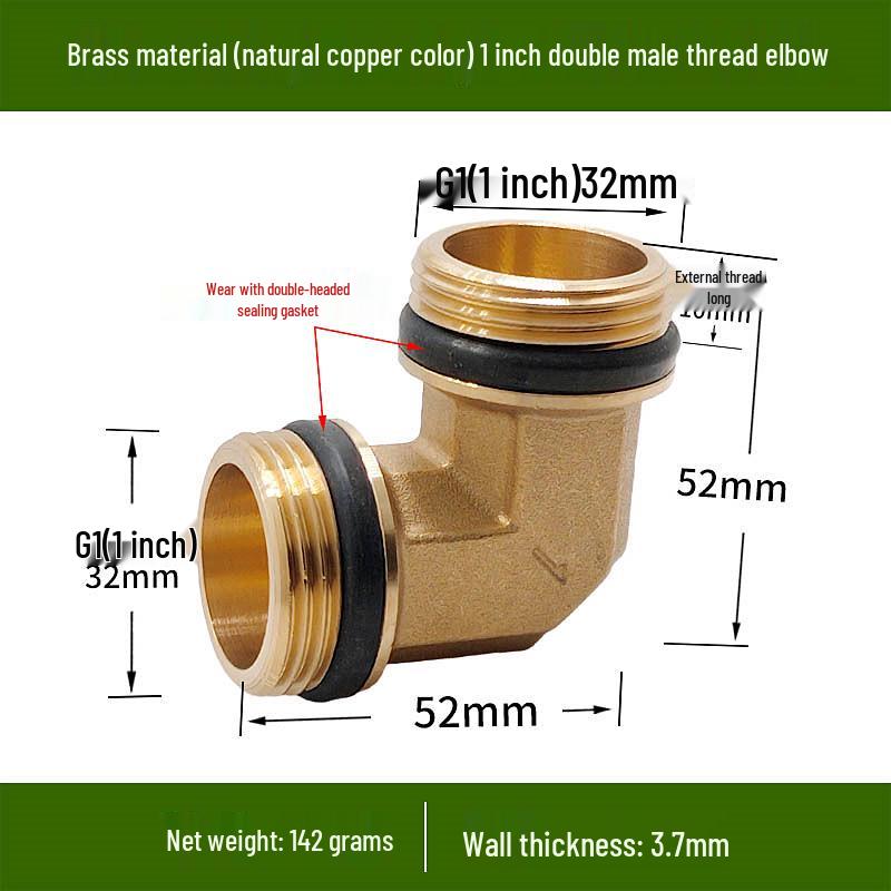 Copper Union with Inner/Outer Threads, Double Inner Thread Water Heater Connector Tee/Elbow Nipple, 46mm & 1" Thread, Different Diameters.