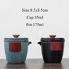 Bluestone Glaze Ceramic Quick Tea Cup One Pot Two Cups Portable Storage Bag Kung Fu Tea Set