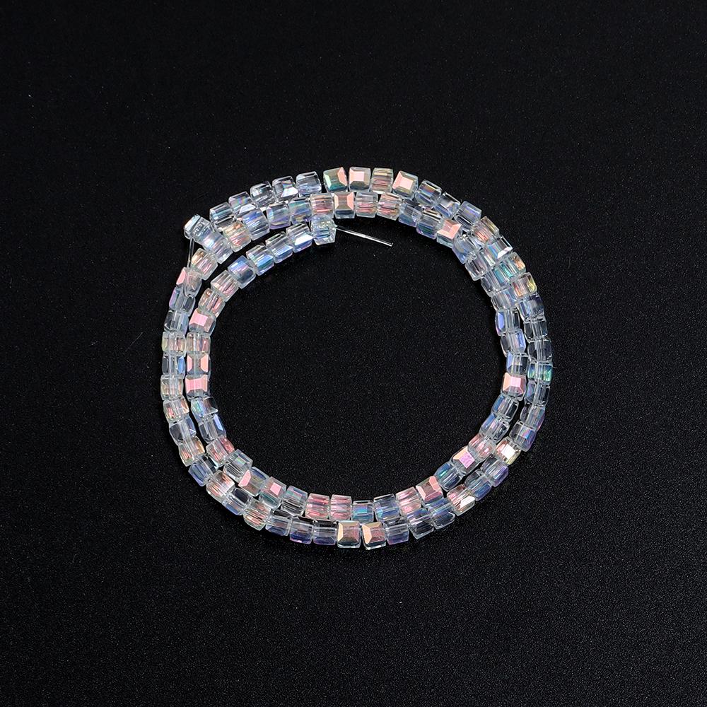 1String 3/4/6/8/10mm Transparent AB Color Crystal Beads Round Square Loose Spacer Glass Beads For DIY Bracelet Necklace Jewelry