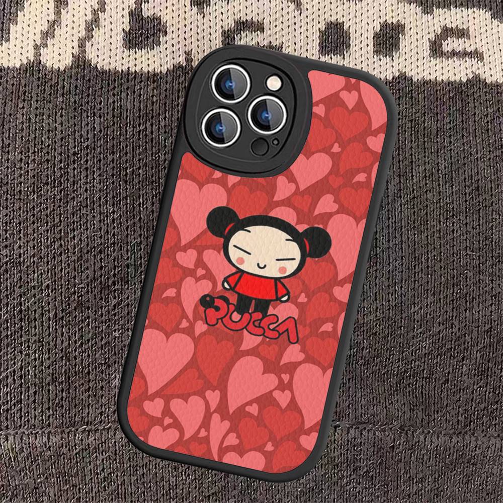 Popular Artifact P-Pucca Phone Cover For iPhone 16 15 14 13 12 11 Pro Max Plus Leather Soft Case