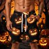 Men's Halloween Loose Fit Casual Sport Shorts with Adjustable Drawstring Waist and Multiple Pockets for Outdoor Activities