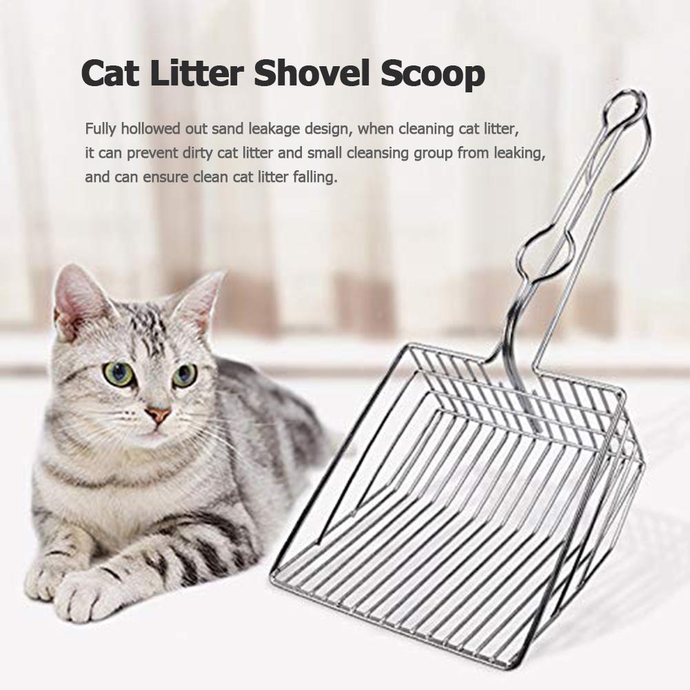 Stainless Steel Cat Litter Shovel Scoop Cleaning Tool Pet Dog Cat Shovel Metal Scoops for Household Caring Cats Tool
