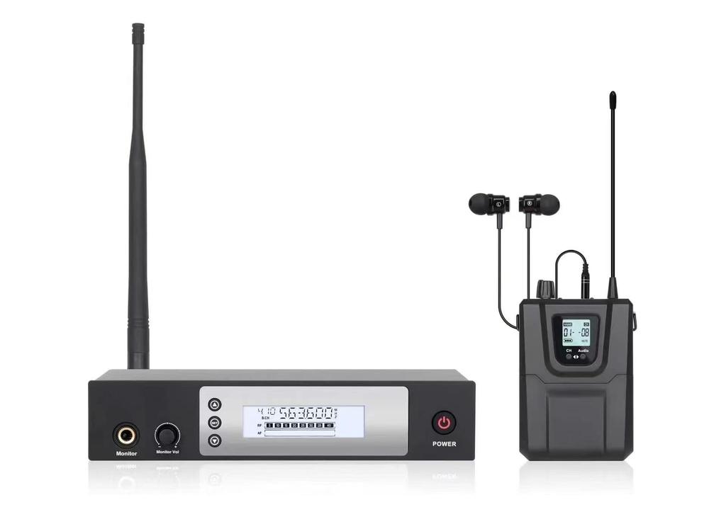 Dual Channel UHF Wireless Stage Monitor Earphones