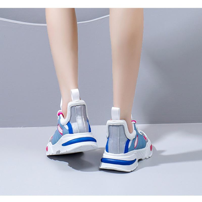 New Color Block Dad Shoes Women Chunky Platform Sneakers Fashion Casual Height Increasing Shoes
