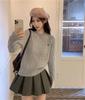 Women's Off-White College-Style Thick Embroidered Knit Sweater, Autumn/Winter Design