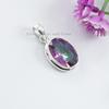 Mystic Topaz Pendant, 925 Sterling Silver Handmade Pendant, Gemstone Pendant, Gift for Sister, Oval Topaz Pendant