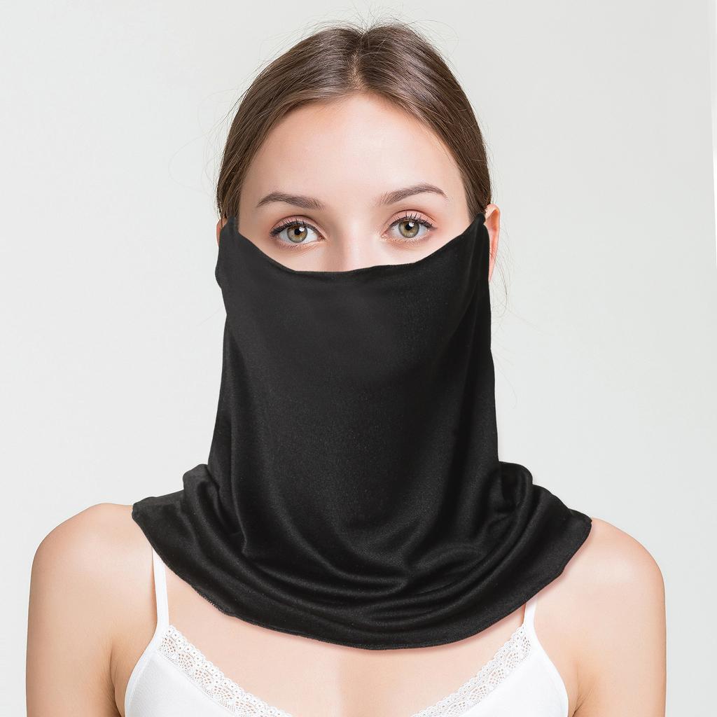 Maschera Viso Protettiva Solare in Pura Seta Comoda da Donna Copertura Integrale del Viso Collo Scaldacollo Con Elastici per le Orecchie Protezione Solare Estiva per il Viso