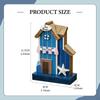 Sea House Statue Tabletop Ornament Coastal Decor Table Centerpiece Wooden Sculpture for Shelf,