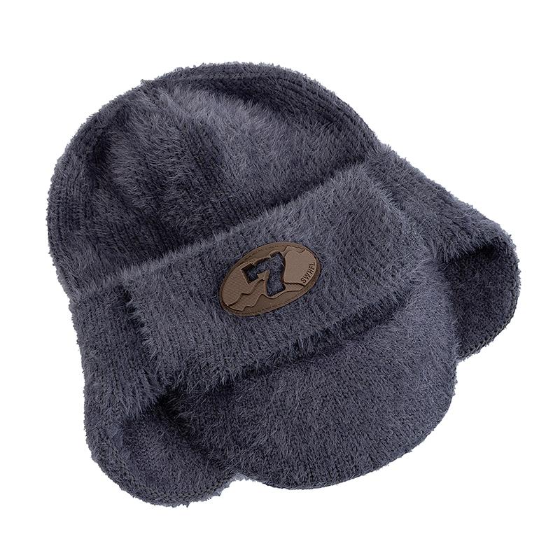 Neue Unisex Winter Dandy Hüte Pelzmütze mit Ohrenklappen Lässige Strickmützen für Männer Frauen Outdoor Ohren warm halten Strickmütze