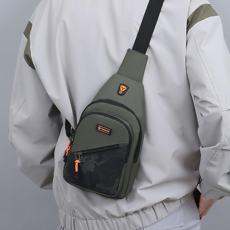 Breast bag men's fashion new versatile shoulder messenger bag small bag casual diagonal straddle bag Oxford cloth chest diagonal backpack