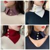 Knitted Button Fake Collar Pullover Scarf for Women's Korean Version Versatile High Neck Sweater Decoration Neck Protection Warm