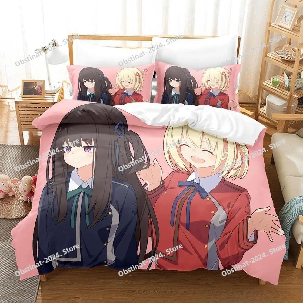 3d Print Anime Kawaii Girl Lycoris Recoil Bedding Set Single Twin Full Queen King Size Bed Set Adult Kid Bedroom Duvetcover Sets