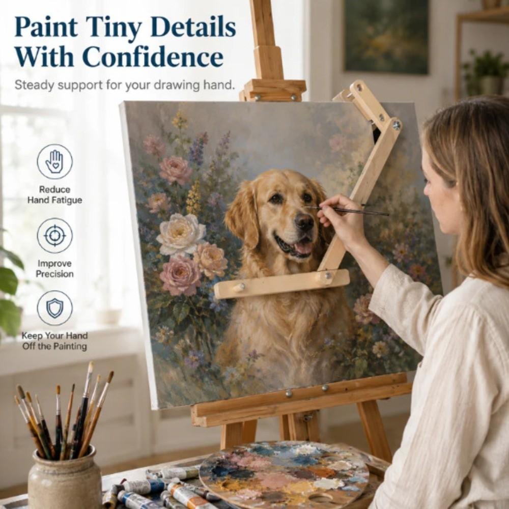 Wood Adjustable Artist Hand Rest Hanging Design Painter Drawing Holder Painting