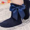 Lovely Baby Infant Girls Socks Kids Pure Color Pink Red Yellow Mesh Ruffle Socks Summer Cute Bow Knot Short Socks