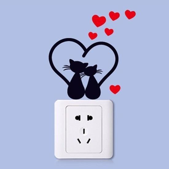 

1 шт. Милый кот Наклейки на выключатель света, телефон, стену для детских комнат, сделай сам, украшение для дома