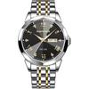 PINDOWS Robe d'Affaires de Luxe Analogique Quartz Date Lumineuse Acier Inoxydable Style Business Casual Classique Montre Homme, Décorée de Diamants, Style,