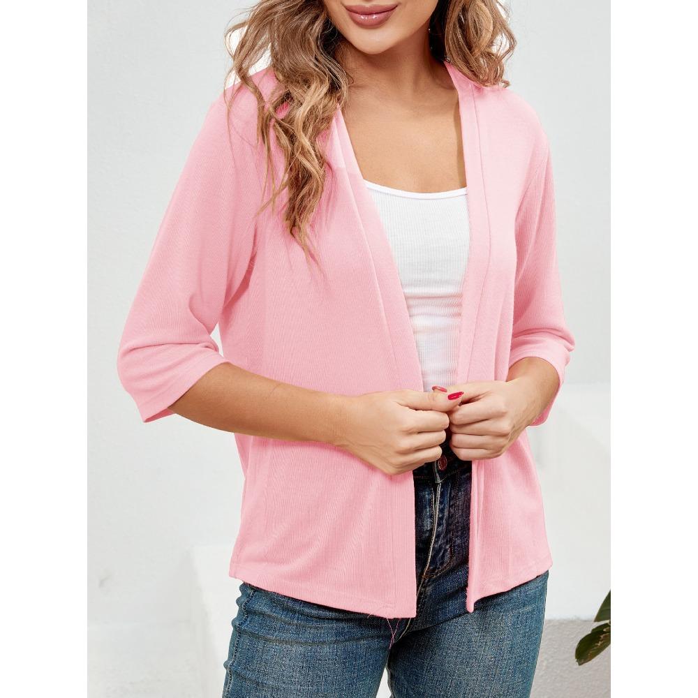 A New Elegant Summer Outerwear Sun-protective Top with Three-quarter Sleeves and A Knitted Cardigan