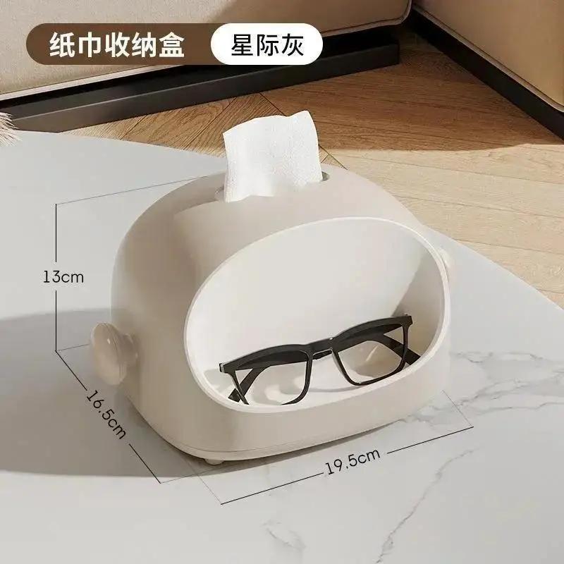 Household Multi-function Tissue Holder Solid Color Dustproof Cute Ear Tissue Box For Living Room Napkin Tissue Holder Wholesale