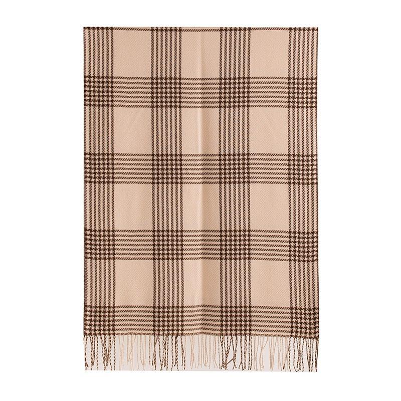 Maillard long scarf women's autumn and winter atmosphere fashion large plaid imitation cashmere shawl warm thickened neck scarf