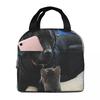 Adorable Dog Puppy And Kitten Friends Insulated Lunch Bag for Office Cooler Thermal Food Box Tote Portable Lunch Boxes Container