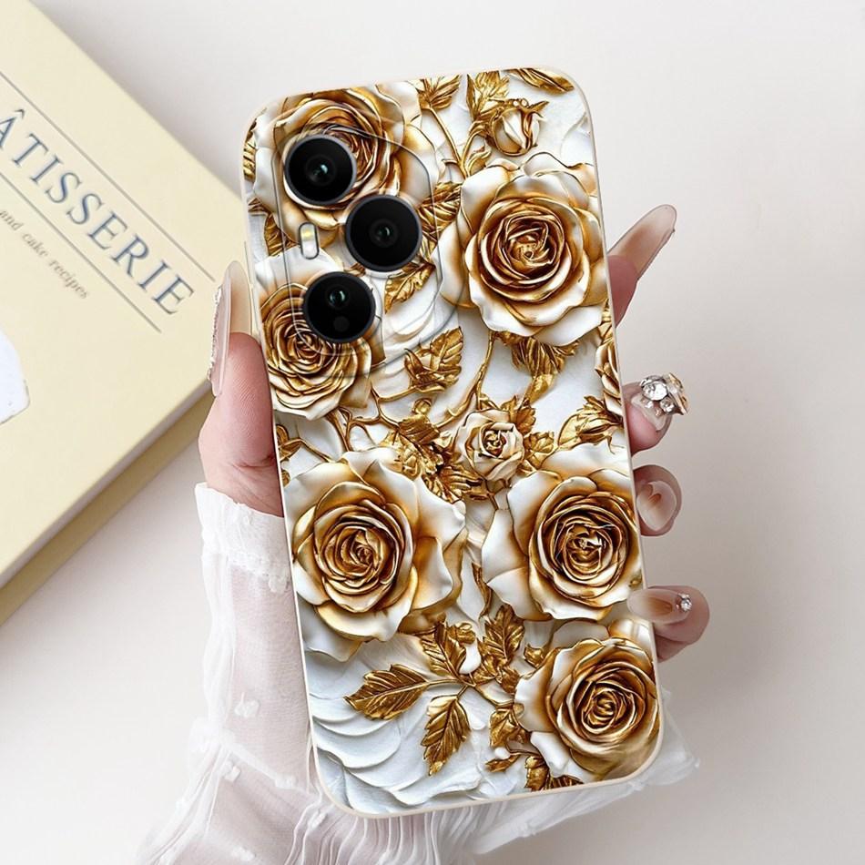 For Honor 400 Pro Honor400 Beautiful Bow Rose Painting Phone Case For Honor 400 400Pro 5G Soft Silicone Cases