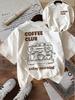 T-shirt Grafica Coffee Club Unisex Retro Minimalista Stampa Caffè Estiva Casual Streetwear Estetica Harajuku Moda Top