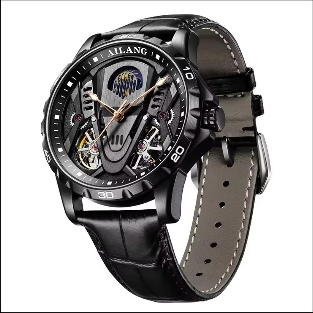 Fase Lunare Impermeabile 3Bar Automatico Logo Personalizzato 2026 Ultimo Best Seller Doppio Tourbillon Orologio Meccanico Moda Sportivo