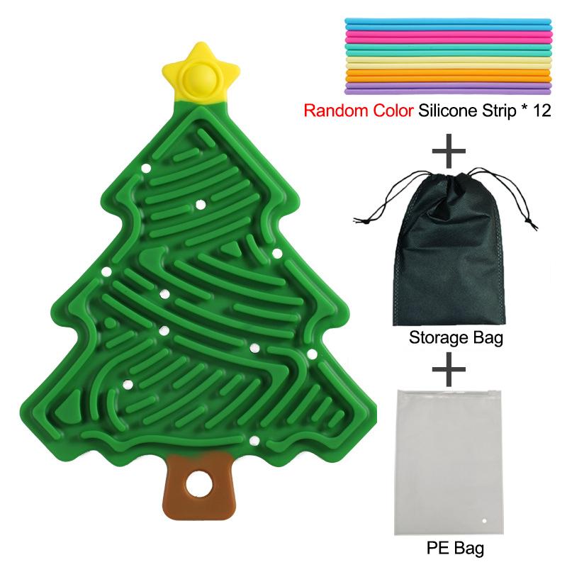 3D Silicone Texture Stress Relief Toy Puzzle Portable Fine Motor Skills Busy Board Christmas Activity Design Tree Shape