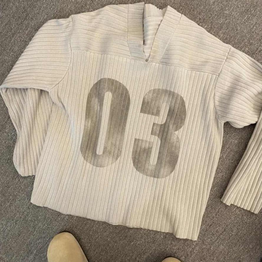 STREETRICH Retro American Loose Knitted Long Sleeve V-Neck Sweater Digital Print Versatile Top Trendy Fashionable Polyester Fiber