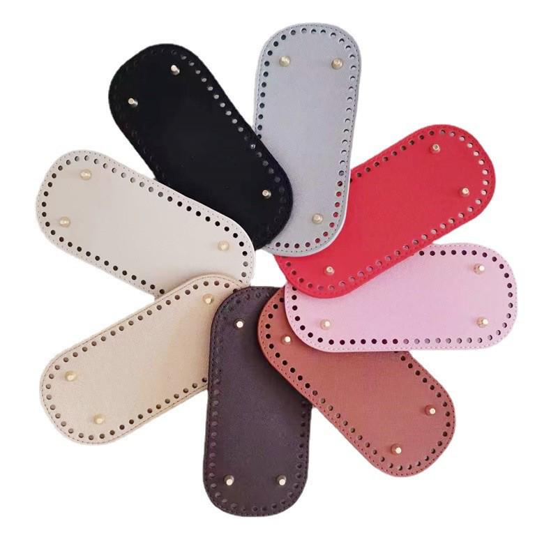 Gewebter Ovaler PU Kreuzmuster Taschenboden, 22x10cm - Handgemachtes DIY Taschenzubehör