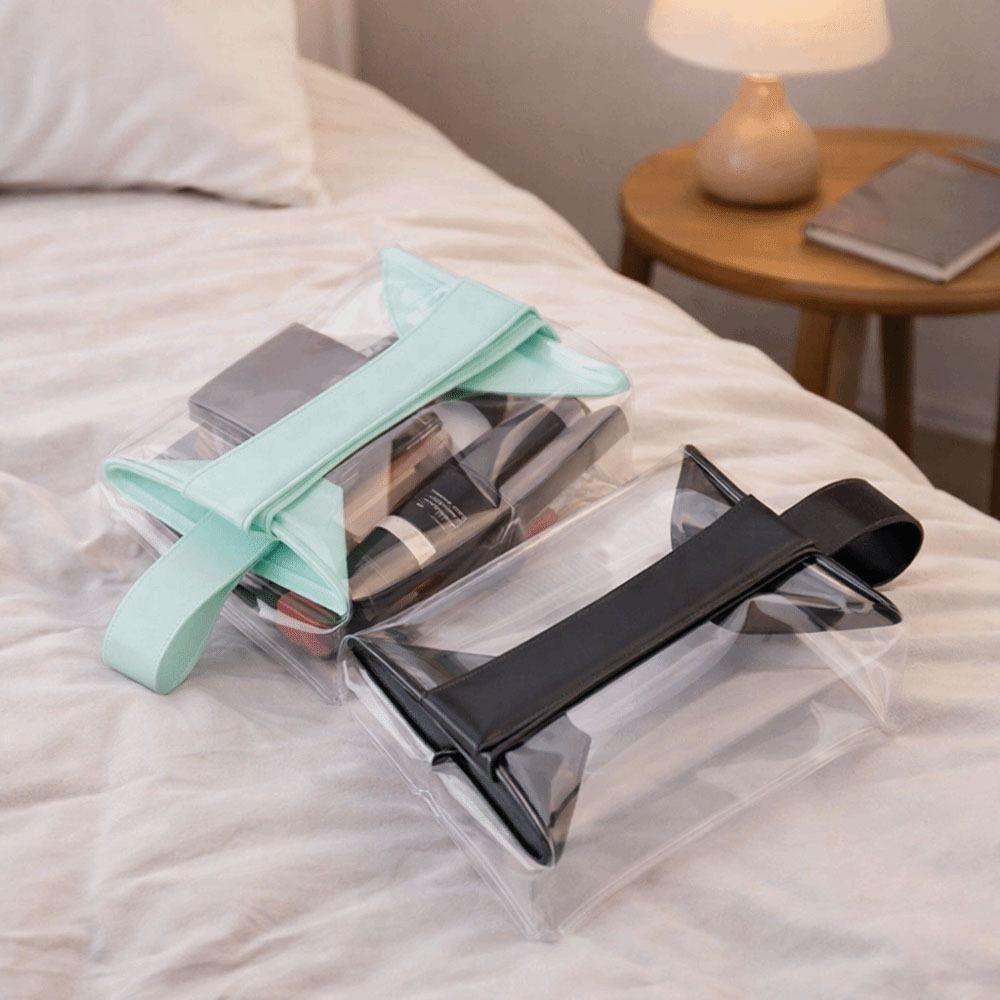 Large Capacity Clear Toiletry Bags Magnetic Closure Cosmetic Pouch Portable PVC Makeup Bag  Women