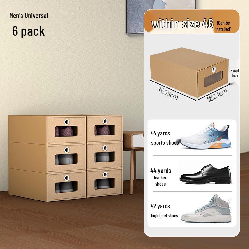 Schuhregal: Platzsparende transparente Kraftpapier-Aufbewahrungsboxen
