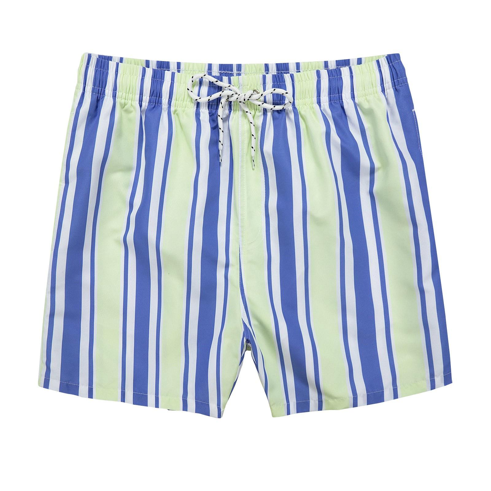 

Мужские повседневные модные шорты в полоску с принтом Мужские свободные дышащие шорты с принтом XL зелёный