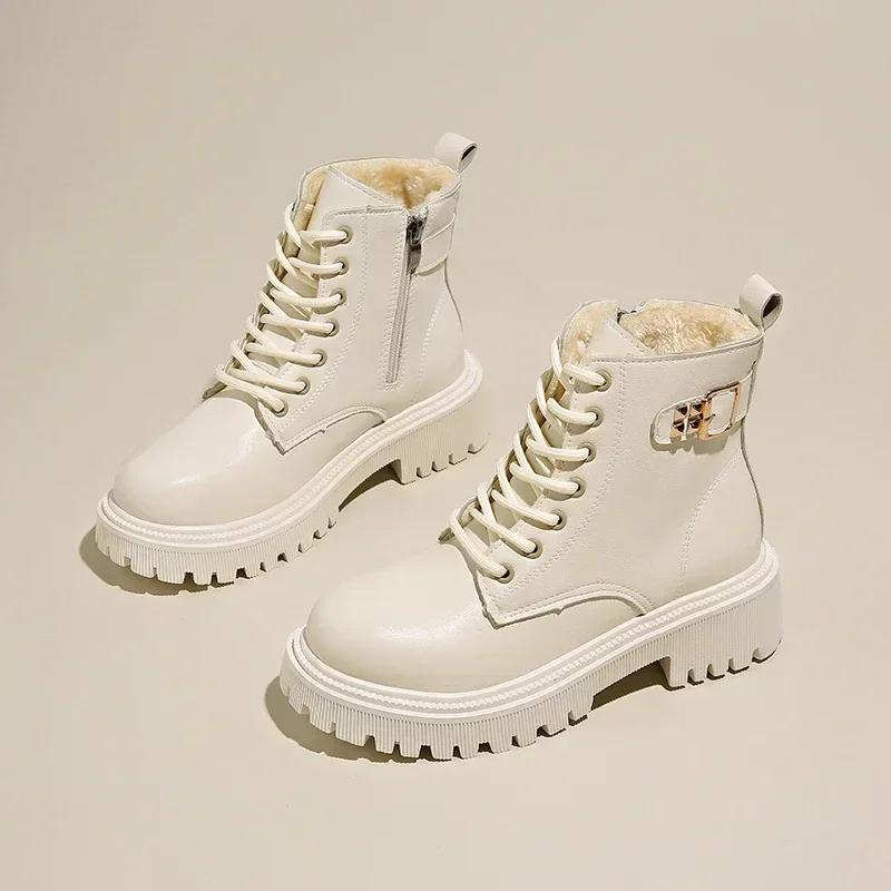 

Women s Winter Fashion Boots Side Zip Round Head Keep Warm Women Shoes Middle Follow Square Heel Outdoor Leisure Comfortable 35