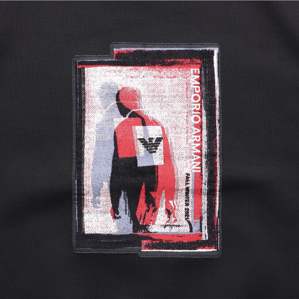 Emporio Armani Logo Letter Print Crew Neck Pullover Long Sleeve Sweatshirt Men Sweatshirt Black 6K1M96-1JUWZ-0055