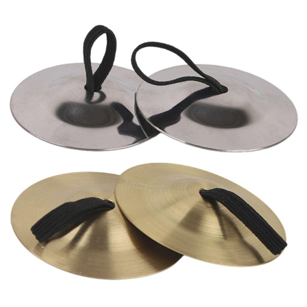 2Pcs Portable Belly Dance Cymbal Mini Finger Dial Pads Percussion Instrument  Education Props