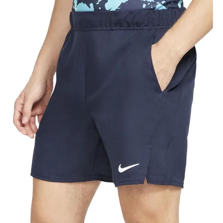 Nike Solid Color Brand Logo High Waist Drawstring Shorts Men shorts Navy-Blue CV3048-451