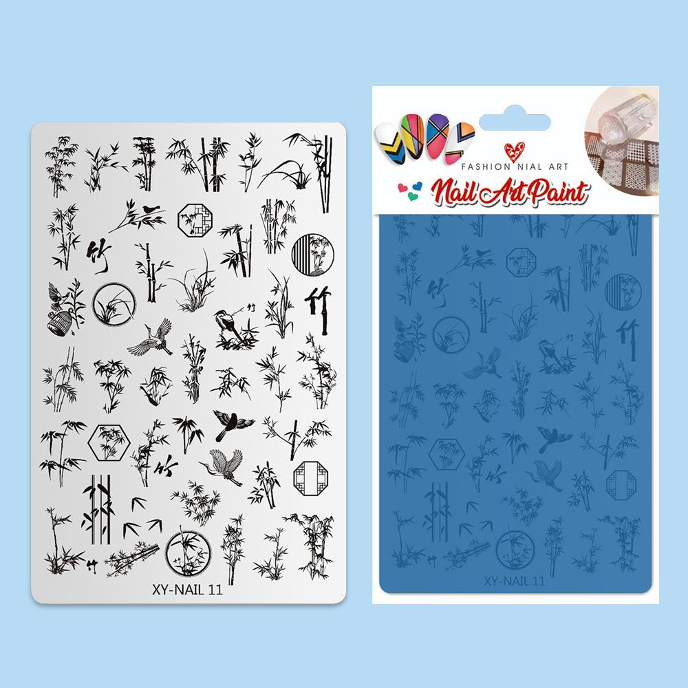 Nail Art Tool Printing Steel Plate Lace Transfer Butterfly Flower French Plaid Leopard Print Fireworks Year Of The Snake Pattern Template