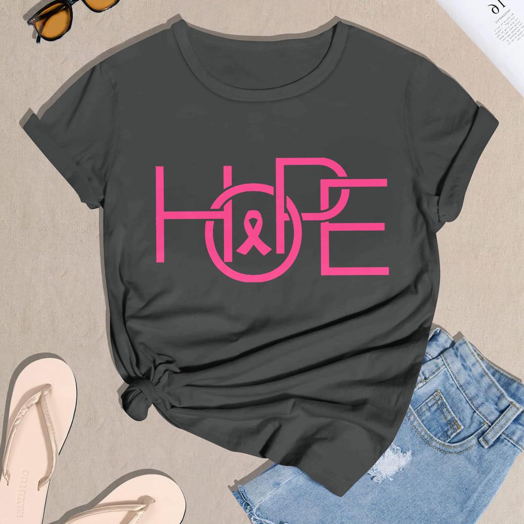 Women's Casual Halloween Breast Print T-Shirt Round Neck Pullover Short Sleeve Top