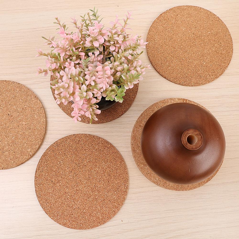 1-11pc Cup Mat Natural Round Wooden Pad Heat Resistant Non-slip Round Coaster Wine Glass Coasters Home Table DIY Decoration