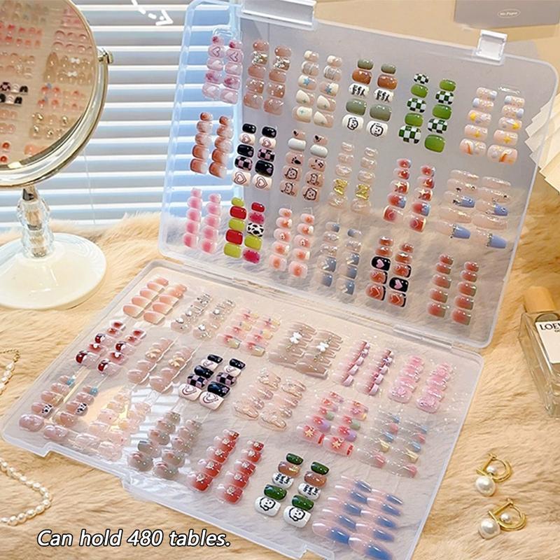 Transparent Press On Nail Art Storage Box, Dustproof Transparent Storage Box, Used For Displaying Nail Samples, Multi-Purpose