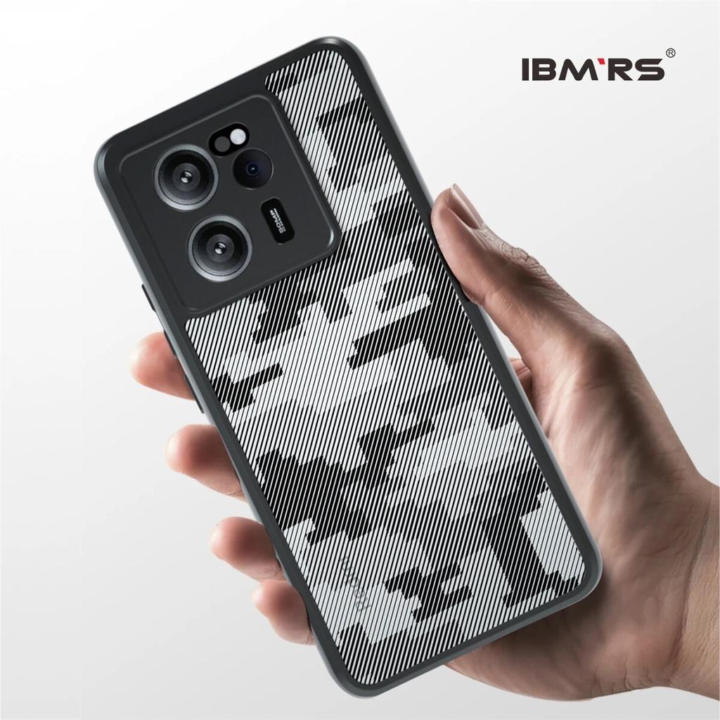 (Comes with wrist strap)ibmrs for Xiaomi 13T Pro/Redmi K60 Ultra Anti-Fingerprint Camo Case ,matte Clear transparent phone protective case