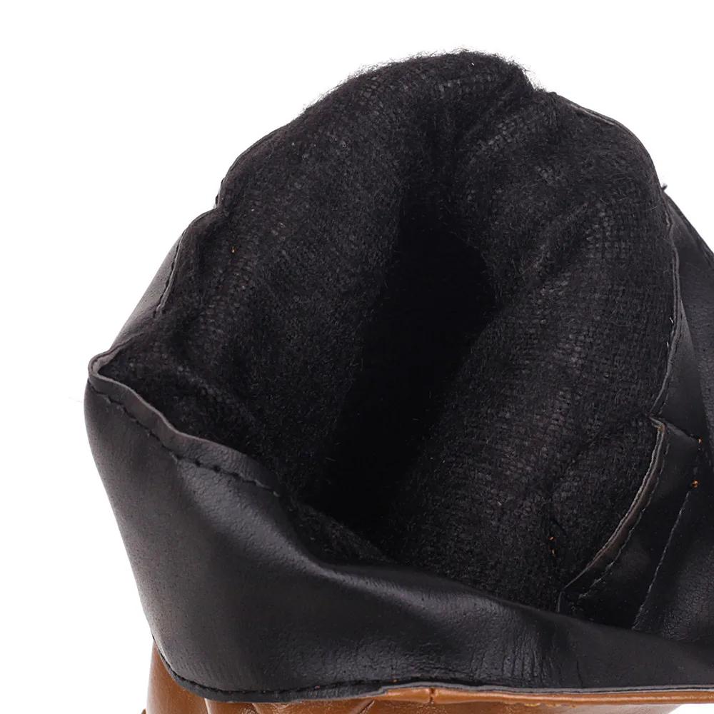 Fashion 2025 Motorcycle Western Cowgirl Boots Faux Leather Cowboy Ankle botas Women Wedge High Heel Boots chunky botas mujer size 34-43